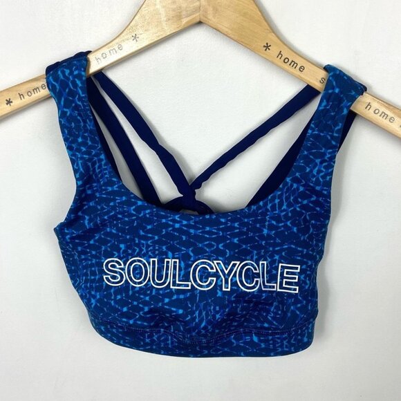 Lululemon Energy Exhale Sports Bra Blue Size 4 Supportive Soul Cycle Luxtreme - Picture 5 of 5